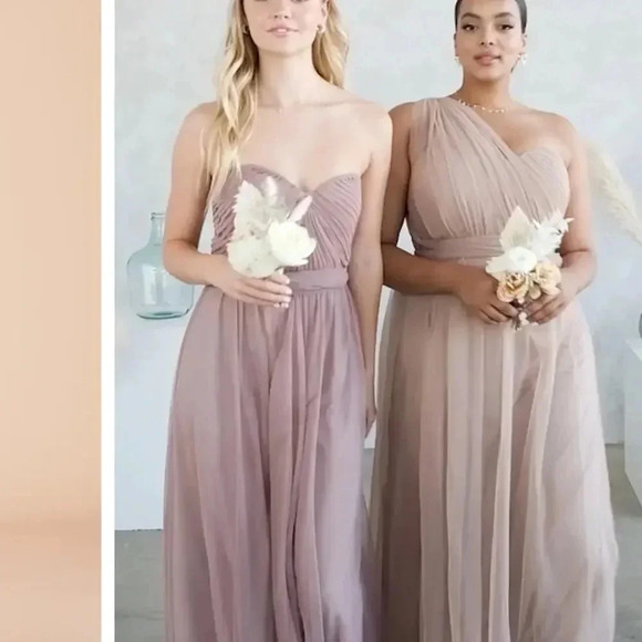 Birdy Grey Christina Convertible Bridesmaid Dress in Tulle Sandy Taupe S NWT - Picture 5 of 14